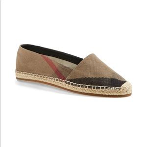 Burberry Hodgeson Check Print Espadrille Flat